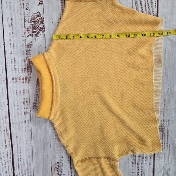 Urban Outfitter Out From Under Waffle Knit Sweater Mustard Yellow Turtleneck Top - Picture 9 of 11